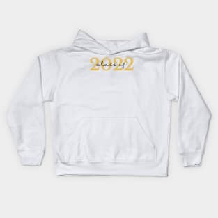 Class Of 2022. Simple Typography Gold and Black Graduation 2022 Design. Kids Hoodie